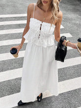 Siren Gaze 2pcs Women Solid Color Ruffle Edge Camisole And Mini Skirt Set